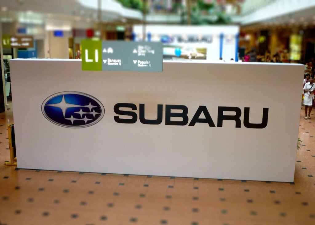 Portfolio photograph: Subaru display