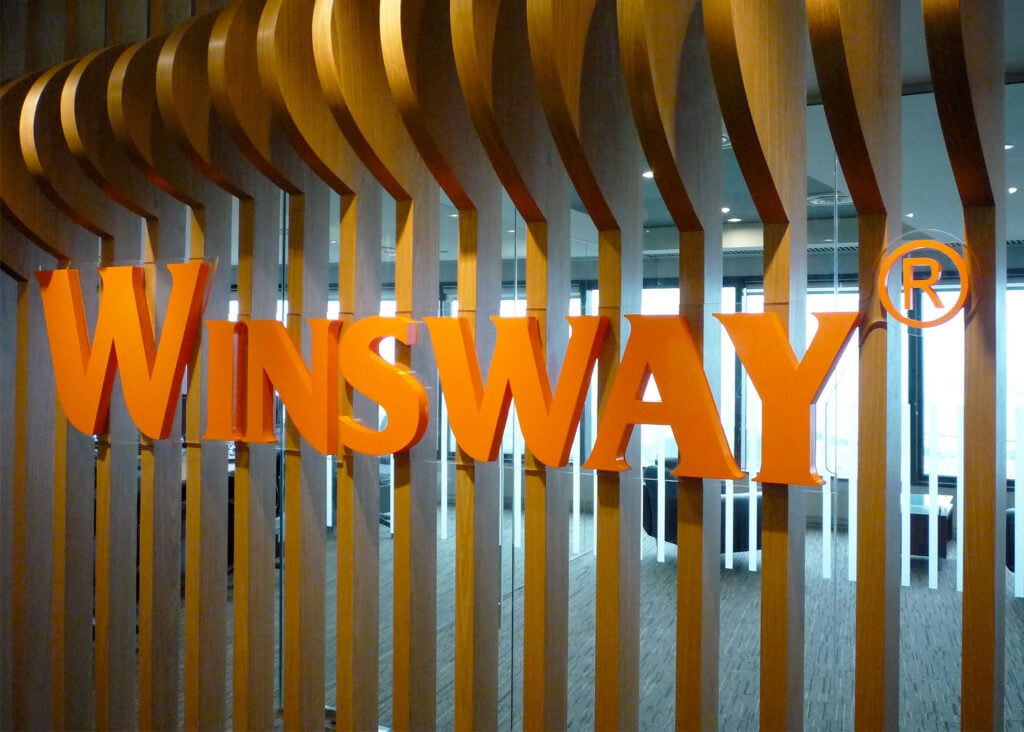 Illuminated sign and interior installation shown in The Blackflower Project portfolio